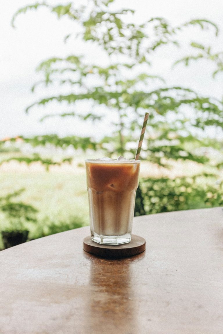 Iced coffee at a café in Canggu, Bali